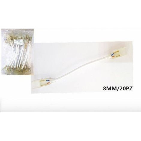 TrAdE Shop Traesio - 20 Pezzi Connettore Flessibile Per Strisce Led Da 8 Mm 220v Strip Led 220l-8mm -