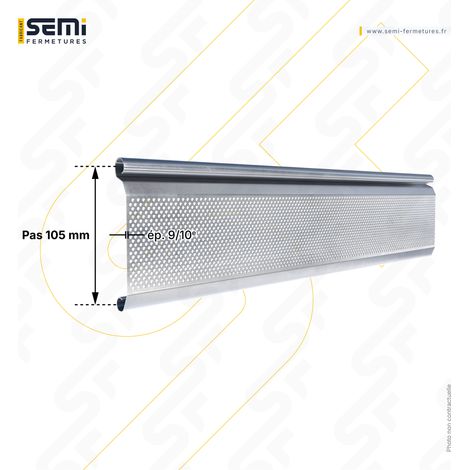 Lames rideau métallique micro-perforées 9/10ème – Pas 105 – L 5000 – Acier galvanisé