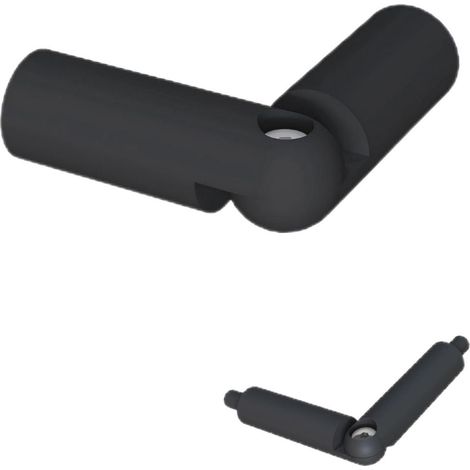 Kit de raccords d'angles réglables noir mat pour garde-corps en aluminium – 1 raccord pour passe-main et 5 pour traverses – Installation facile