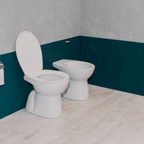 Coppia sanitari tradizionali a terra in ceramica serie Magic (1/5)