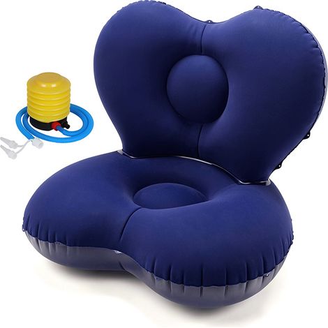 Fauteuil Gonflable Cœur 82 x 88 x 80 cm, Canapé 1 Place en PVC Floqué avec Pompe, Chaise Lounge Maison Extérieur (1/5)