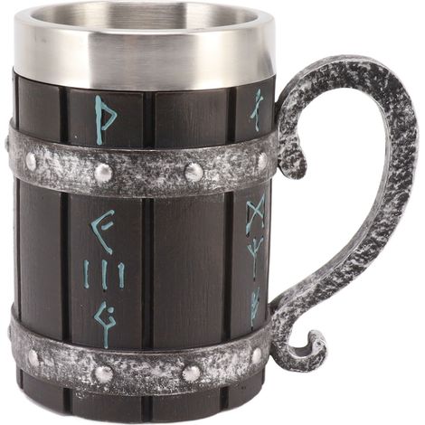 Grande chope à bière décorative en acier inoxydable résistant aux hautes températures et résine, idéale pour l'eau, les jus de fruits et autres boissons. (1/5)