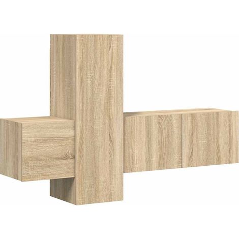 Maison Exclusive - 3-tlg. TV-Schrank-Set Sonoma-Eiche Holzwerksto (1/5)