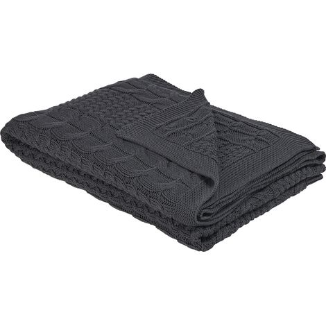 Manta de algodón gris 140 x 170 cm cama acogedora diseño moderno Fethiye