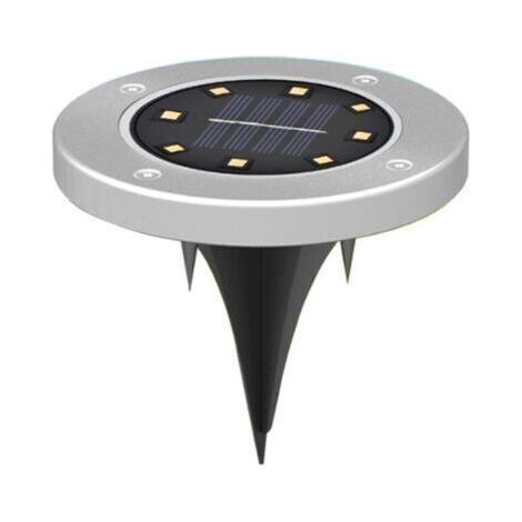 Lot De 4 Lampes De Sol Solaires À 8 LED Mise À Niveau De Perles De Lampe Plus Lumineuses Lampe De Jardin Solaire Lampes De Disque Lampes De Jardin Étanches Convient (1/4)