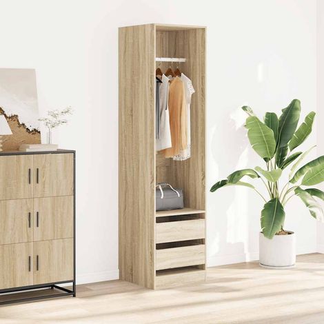 Wardrobe with Drawers Sonoma Oak 50x50x200 cm Engineered Wood vidaXL (1/5)