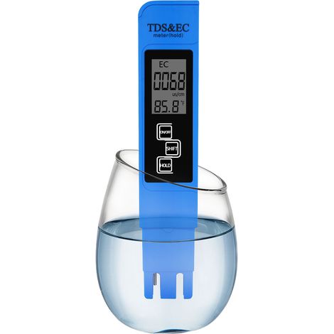 TONCHEAN Testeur de qualité de l'eau en ligne ph-mètre haute précision trois-en-un stylo de test d'analyse ec tds stylo de test de qualité de l'eau, bleu (1/5)