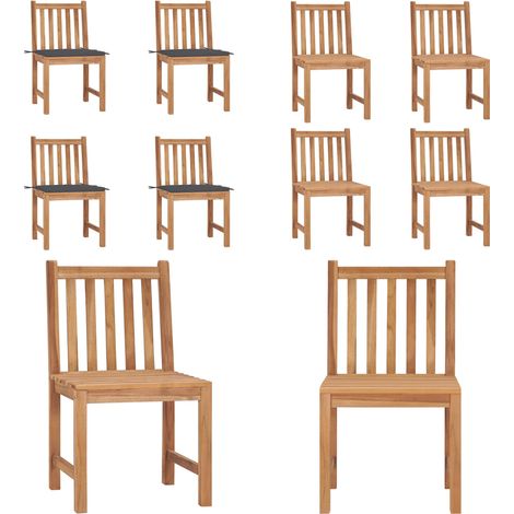 Chaises de jardin lot de 4 avec coussins Bois de teck massif - Chaise De Jardin - Mobilier De Jardin - Chaise En Bois - Chaises En Bois - Teck - Home & Living (1/5)