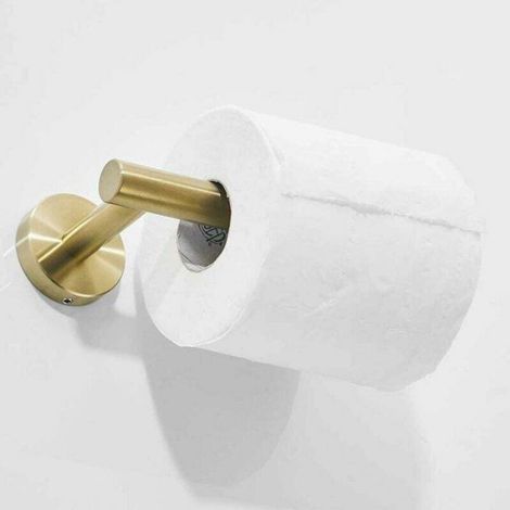 Porte-Papier Toilette - Inox 304 - Doré Brossé - Mural - 1 Pièce (1/4)