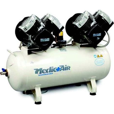 Nuair - Compresseur insonorisé pour dentiste et laboratoires 2x3CV 2x2,2kW 400V 90L 420L/min - Dr.Sonic 640-90F-ES-6T