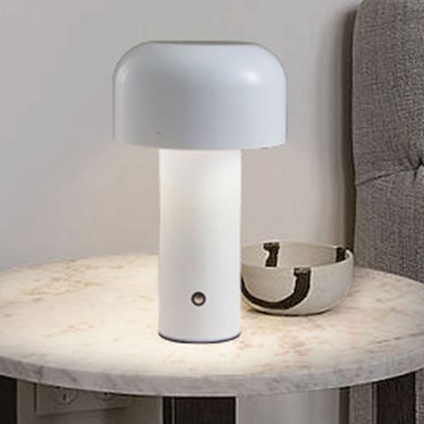 Lampe de table LED italienne pour bar/restaurant, lampe de chevet, lampe champignon pour chambre, veilleuse rechargeable USB, lumière d'ambiance, blanche (1/5)
