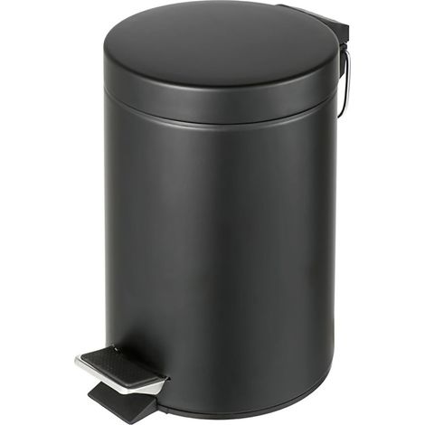 Geesa Tretmülleimer Hotel, Kosmetikeimer 3l + Kübel, Edelstahl schwarz matt (1/3)