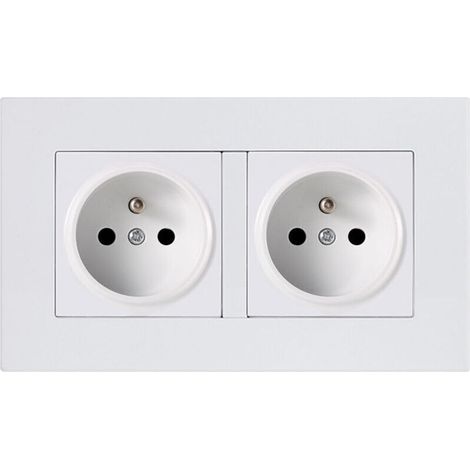 Double prise 2P+T 16A précâblée Blanc NPTERBL (1/4)
