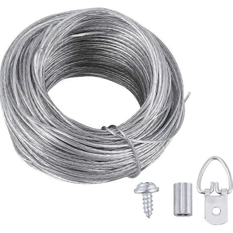 30,5 m gummiertes Kabel und 20 Bilderrahmenhaken – AquaForge (1/3)