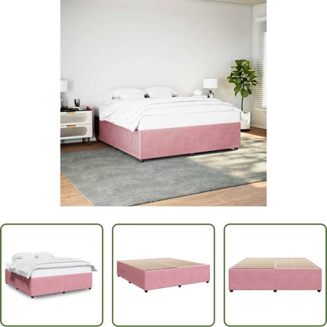 vidaXL Rosa - Bettgestell Rosa 200x200 cm Samt (1/5)