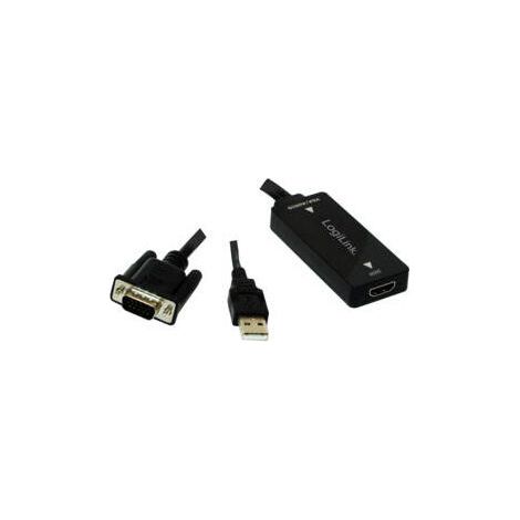 Logilink Convertidor VGA m. Audio a HDMI compatible con alta velocidad (1/4)