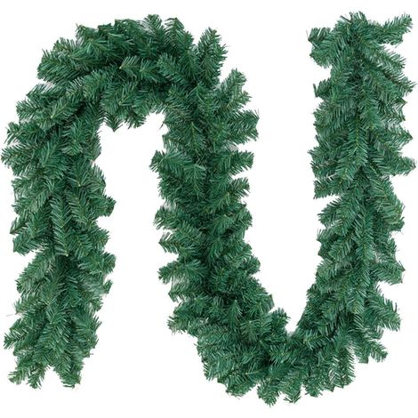 Guirlande de Noël, Décorations de Noël, Guirlande artificielle non éclairée de lierre vert doux pour extérieur ou intérieur, Décor de guirlande verte de qualité supérieure pour Noël, fête, jardin