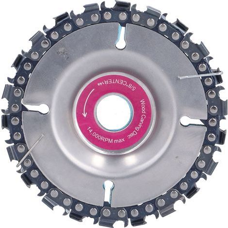 Disque de Sculpture sur Bois 4 Pouces 22 Dents, Disque de Meulage et Façonnage Durable pour Meuleuse d'Angle Rouge Rose (1/5)