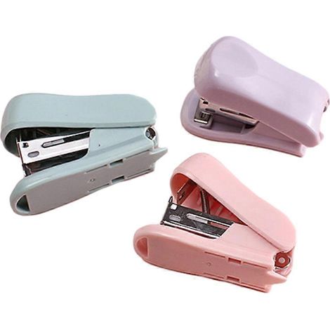 Petite agrafeuse, mini-agrafeuse compatible avec une utilisation au bureau, outil manuel de 3 pièces de couleur (1/5)