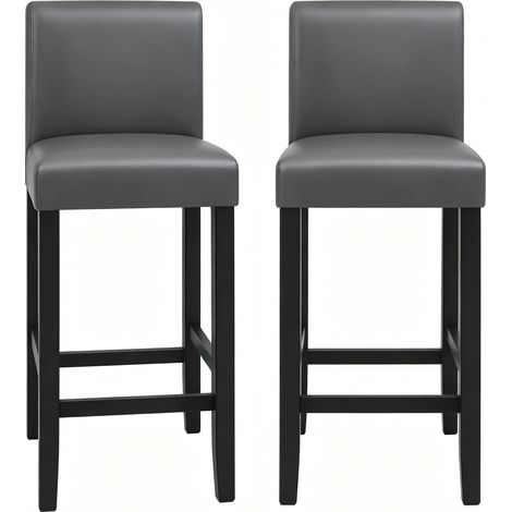 Tabouret de bar avec dossier, lot de 2 tabourets de bar, tabourets de cuisine, chaise de bar (2 pièces uniquement) (1/5)