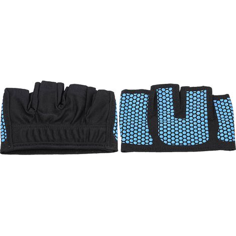 1 paire de gants de musculation antidérapants demi-doigts, protection des mains pour le sport et le fitness, bleu M (1/5)