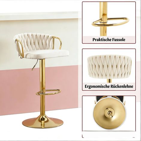 Soft-Kissen-Tisch-Hocker,Bequeme Sitze,Elegante Bar-Hocker,Küchenstuhl,Kaffeestuhl(Es ist nur ein Bar Stuhl enthalten) (1/5)