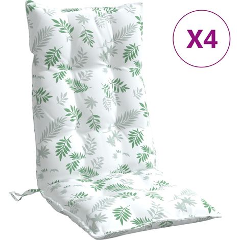 Maison Exclusive - Hochlehner-Auflagen 4 Stk. Blattmuster Oxford- (1/5)