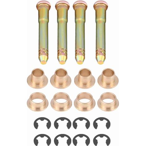 Kit de reparación de bisagras de puerta de vehículo: 4 pasadores de zinc + 8 bujes + 8 clips de anillo en E. Compatible con Honda Civic, Accord, CR-V, CRX, CX, DX, EX, SI, EG6, B16, D16, EK. (1/5)