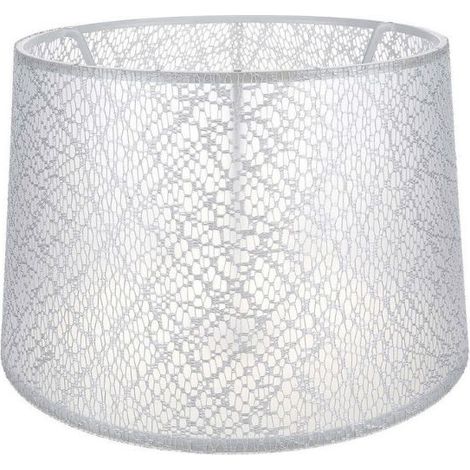 Paralume tessuto bianco motivo ricamo Deco ASZ1181