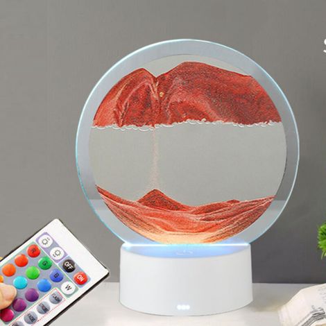 Lampe de chevet 3D USB rouge pour peinture sur sable mobile, veilleuse colorée avec télécommande (1/5)