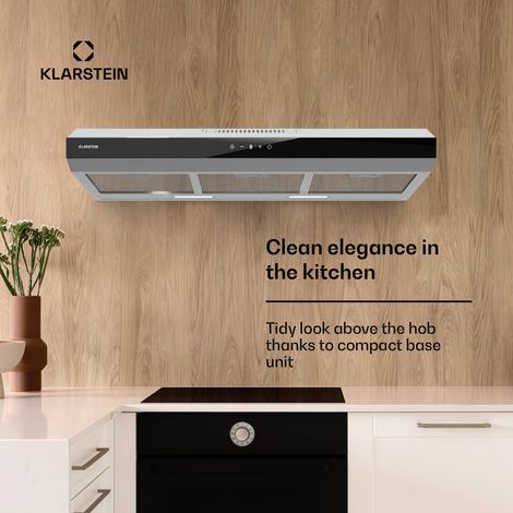 Klarstein Cooker Hood, Extractor Fan for Kitchen w/ Dishwasher Safe Aluminium Grease Filter, 175 m³/h Airflow, LEDs, Touch Controls Cooker Hoods, Wall Mount Steel Fan Vent Hoods, Kitchen Extractor Fan (1/5)