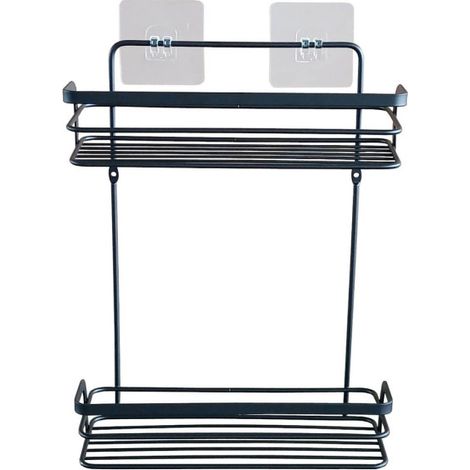 Serviteur de Douche 2 Niveaux "Filaire Premium" 35cm Noir (1/3)