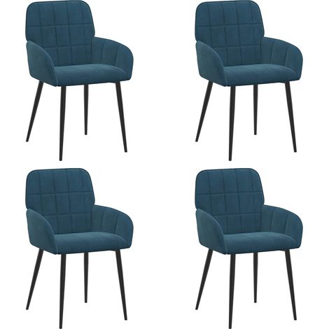 Maison Exclusive - Sedie da pranzo 4 pz Velluto Blu 56.5 x 50 x 85 cm (1/5)