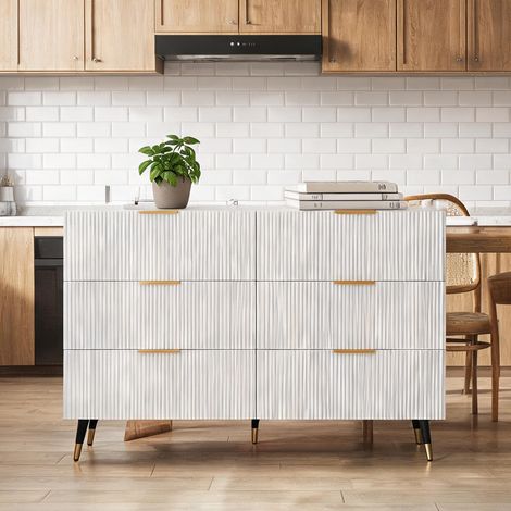 Buffet coloris blanc en panneau de particules 120 x 40 x 77 cm (1/5)