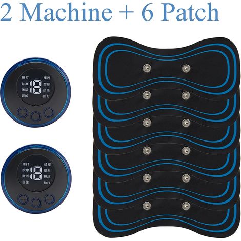 Mini-EMS-Nackenmassagegerät mit elektrischen Impulsen, LCD-Bildschirm und 8 Massageprogrammen. Nackenmassagepflaster, Gerät zur Linderung von Muskelschmerzen, tragbares Körpermassagegerät 01100-AquaF