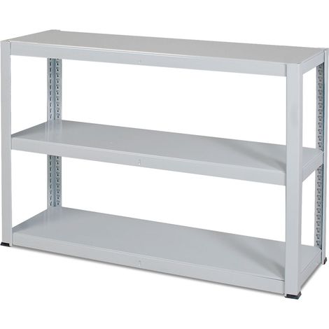 BRB Beistellregal mit 3 Regalböden, kunststoffbeschichtet lichtgrau, BxTxH 1x300x830 mm (1/2)