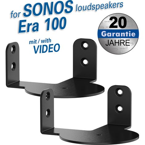 my wall Staffa of Wall per SonosEra100 - HS46WL, 2 pezzi, Montaggio ad angolo, Staffa Sonos Era 100, tiene fino a 3 kg, per Sonos Era 100, M5, Montaggio ad angolo