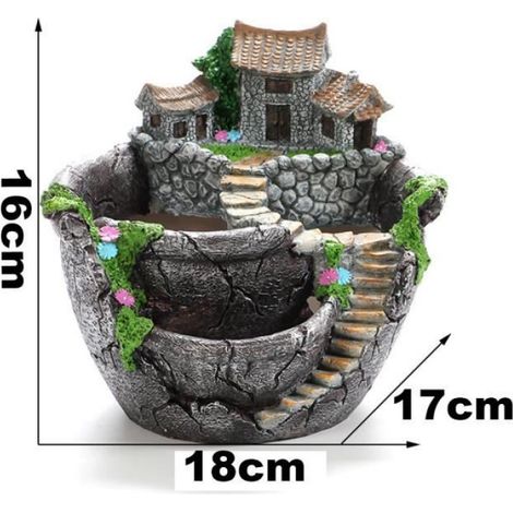 1 Pot de fleurs suspendu gris asymétrique créatif pour succulentes balcon jardin intérieur (1/3)
