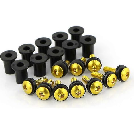 Kit de 10 vis et boulons M416 pour déflecteurs de pare-brise de moto (pour Ducati Panigale 899, 959, 1199 et 1299) - Couleur : Or (1/5)