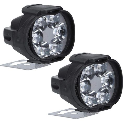 Lot de 2 phares antibrouillard LED pour moto, phares antibrouillard LED, feux de jour, phare avant universel étanche 12 V pour moto, phare rond (1/5)