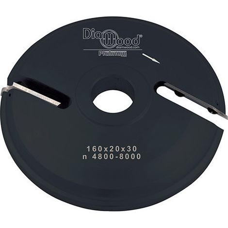 Diamwood Porte-outils de toupie plate-bande D. 160 mm - H. 20 mm - Alésage 30 mm - Épaisseur 20 mm - Z 2 - Outils pour meuble en bois massif (1/2)