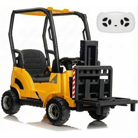 Coche eléctrico infantil 12V – Batería 12V4.5Ah, 2 motores 390, cargador incluido, capó, amarillo