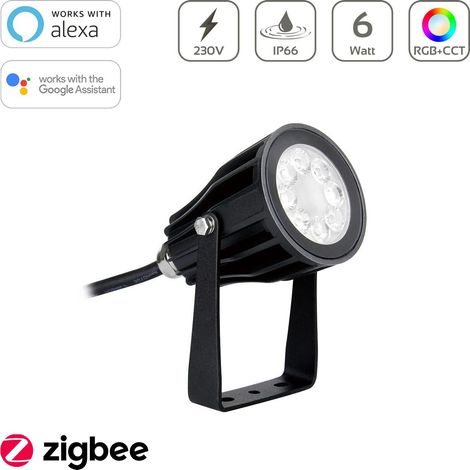 MiBOXER 6W 230V RGB+CCT LED Gartenstrahler Zigbee 3.0 Gartenleuchte mit Erdspieß FUTC04ZR