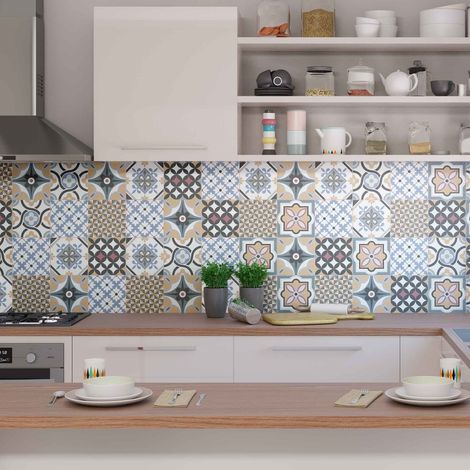 Carrelage premium effect ciment mat Santiago Patchwork 20x20 cm (1/3)