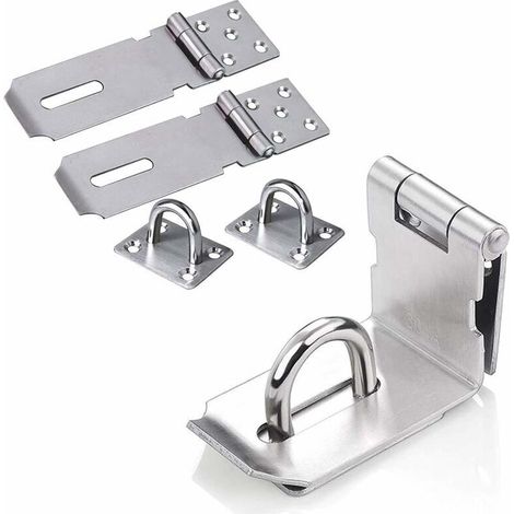Edelstahl-Vorhängeschloss, Türriegel, Türschloss, Schlafzimmerriegel, Torschloss, Schloss für Türen, Schränke, Schubladen, Kommoden – Silber, 2 Stück