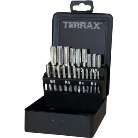 TERRAX  by  RUKO  Machos  de  mano  M  DIN  352  HSS  -  21  piezas  (Caja  chapa  de  acero)  -  A245006