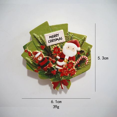 Set mit 8 Kühlschrankmagneten – Kühlschrankdekoration – Blumenaufkleber für Whiteboards, Küchen und Büros – Küchendekoration (4 rote Weihnachtssträuße + 4 grüne Weihnachtssträuße)