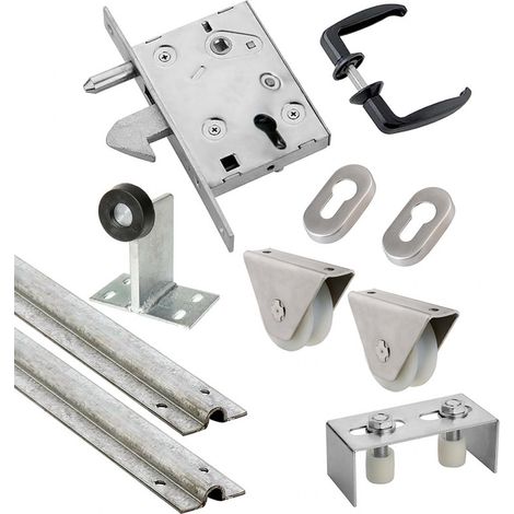 Kit complet portail coulissant roue nylon gorge U en applique Ø80x20mm + rail 6m ESTEBRO (1/5)