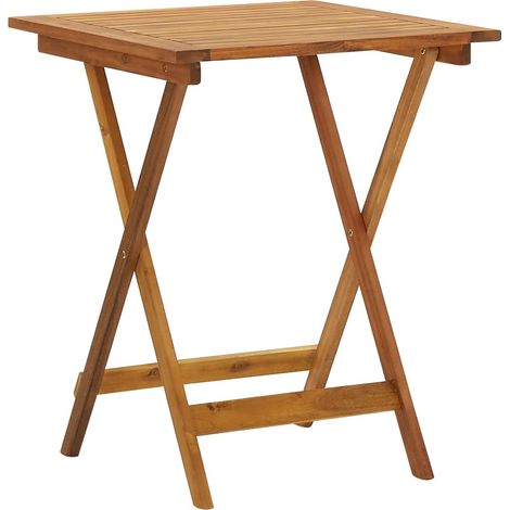 Table pliable de jardin 60x60x75 Bois d'acacia solide (1/5)