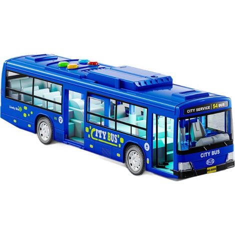 Bus Jouet Enfant - Portes Ouvertes Grand Format - Lumières Et Sons Réalistes - Jouet De Simulation Ville - 1 Pièce